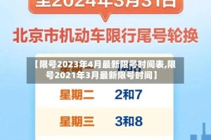 【限号2023年4月最新限号时间表,限号2021年3月最新限号时间】