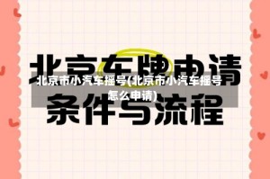 北京市小汽车摇号(北京市小汽车摇号怎么申请)