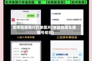 常德隧道限行罚单图片(常德隧道车牌限号规则)