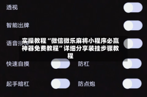 实操教程“微信微乐麻将小程序必赢神器免费教程”详细分享装挂步骤教程