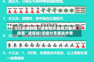 今日必看教程“湖南微乐麻将万能开挂器”透视挂!详细分享装挂步骤