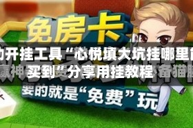 辅助开挂工具“心悦填大坑挂哪里能买到”分享用挂教程