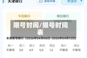 限号时间/限号时间表