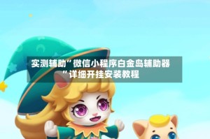 实测辅助”微信小程序白金岛辅助器”详细开挂安装教程