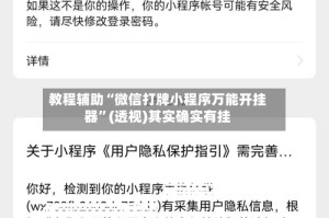 教程辅助“微信打牌小程序万能开挂器”(透视)其实确实有挂