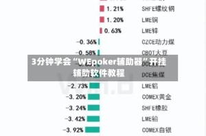 3分钟学会“WEpoker辅助器”开挂辅助软件教程