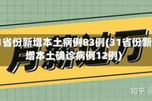 31省份新增本土病例83例(31省份新增本土确诊病例12例)