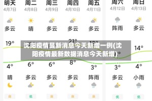 沈阳疫情最新消息今天新增一例(沈阳疫情最新数据消息今天新增)