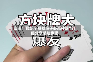 实测!“微乐宁夏捉麻子必赢神器”详细分享装挂步骤