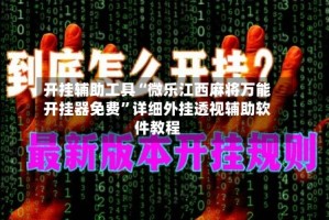 开挂辅助工具“微乐江西麻将万能开挂器免费”详细外挂透视辅助软件教程