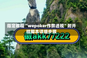 指定教程“wepoker作弊透视”附开挂脚本详细步骤