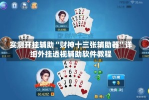 实测开挂辅助“财神十三张辅助器”详细外挂透视辅助软件教程