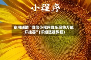 专用辅助“微信小程序微乐麻将万能开挂器”(详细透视教程)