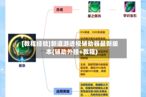 [教程经验]新道游透视辅助器最新版本(辅助外挂+教程)