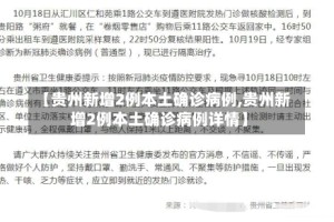 【贵州新增2例本土确诊病例,贵州新增2例本土确诊病例详情】