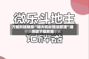 万能开挂辅助“填大坑必胜法原理”通用版下载教程