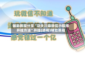辅助教程分享“功夫川麻微信小程序开挂方法”开挂(透视)辅助教程