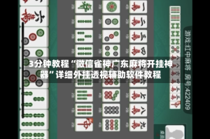 3分钟教程“微信雀神广东麻将开挂神器”详细外挂透视辅助软件教程