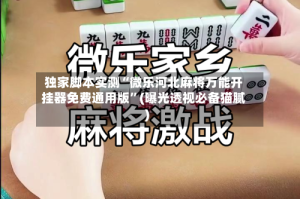 独家脚本实测“微乐河北麻将万能开挂器免费通用版”(曝光透视必备猫腻)