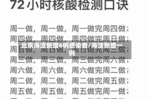 北京海淀新增6例感染者/海淀新增一例
