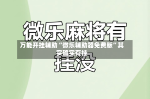 万能开挂辅助“微乐辅助器免费版”其实确实有挂
