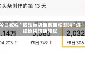 今日教程“微乐运势能增加胜率吗”详细透视辅助教程