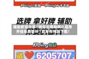 辅助教程分享“微乐云南麻将小程序开挂免费软件”原来有神器下载！