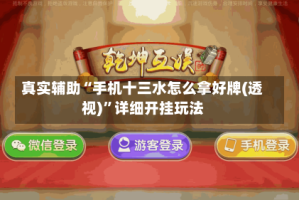 真实辅助“手机十三水怎么拿好牌(透视)”详细开挂玩法
