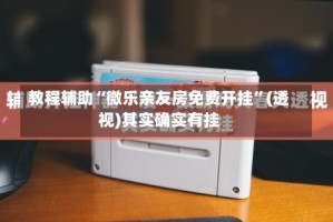 教程辅助“微乐亲友房免费开挂”(透视)其实确实有挂