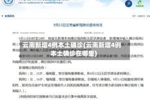 云南新增4例本土确诊(云南新增4例本土确诊在哪里)