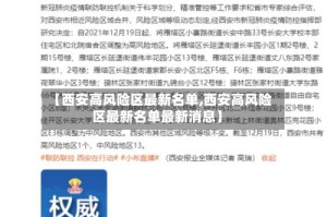 【西安高风险区最新名单,西安高风险区最新名单最新消息】
