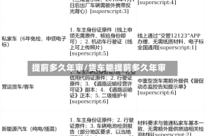提前多久年审/货车能提前多久年审