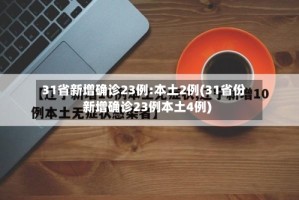31省新增确诊23例:本土2例(31省份新增确诊23例本土4例)