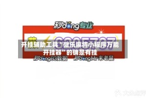 开挂辅助工具“微乐麻将小程序万能开挂器”的确是有挂