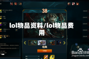 lol物品资料/lol物品费用