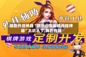 辅助开挂神器“微乐山东麻将开挂神器”太坑人了,真的有挂