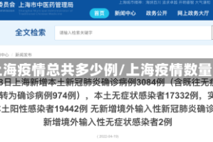 上海疫情总共多少例/上海疫情数量