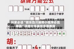 玩家必读“微乐四川麻将小程序必赢神器”详细分享装挂步骤教程