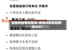 疫情风险等级查询/疫情风险等级查询2021