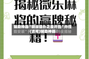 辅助神器“新版德扑之星开挂”开挂(透视)辅助神器