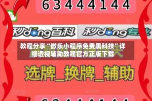 教程分享“微乐小程序免费黑科技”详细透视辅助教程官方正版下载