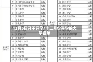 12月5日开不开学/十二月份开学的大学名单