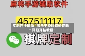 实测开挂辅助“微乐干瞪眼有透视吗”详细开挂教程!
