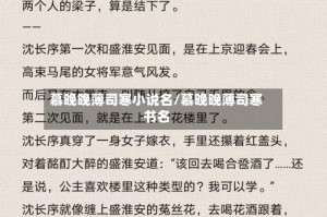 慕晚晚薄司寒小说名/慕晚晚薄司寒书名