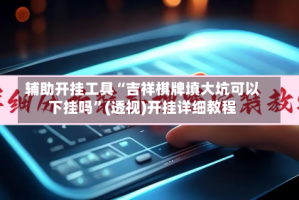 辅助开挂工具“吉祥棋牌填大坑可以下挂吗”(透视)开挂详细教程