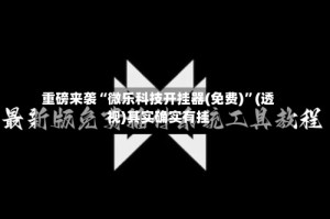 重磅来袭“微乐科技开挂器(免费)”(透视)其实确实有挂