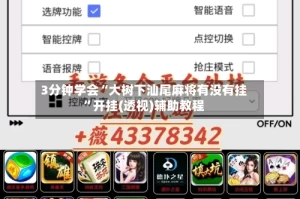 3分钟学会“大树下汕尾麻将有没有挂”开挂(透视)辅助教程