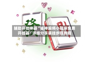 辅助开挂神器“雀神麻将小程序免费开挂器”详细分享装挂步骤教程