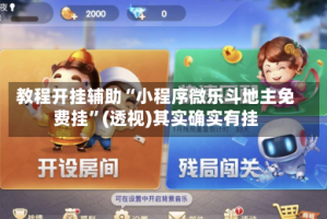 教程开挂辅助“小程序微乐斗地主免费挂”(透视)其实确实有挂