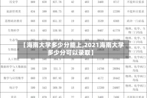 【海南大学多少分能上,2021海南大学多少分可以录取】